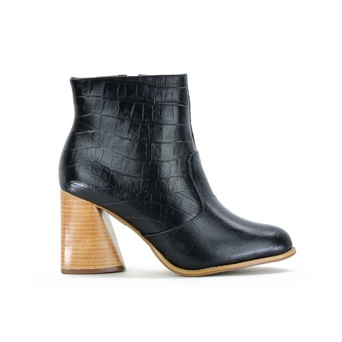 Bota Casual Taco Alto Benditas Mujeres Croco