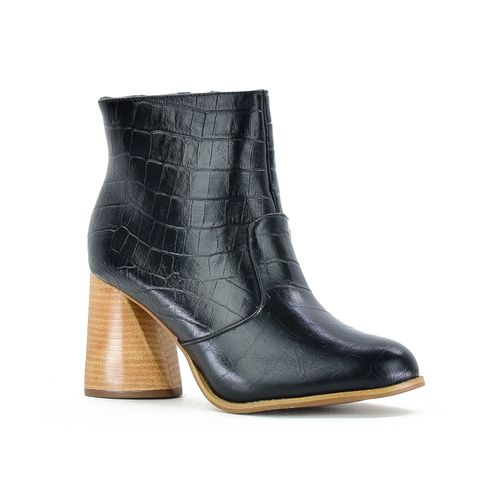 Bota Casual Taco Alto Benditas Mujeres Croco