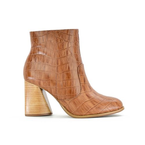 Bota Casual Taco Alto Benditas Mujeres Croco