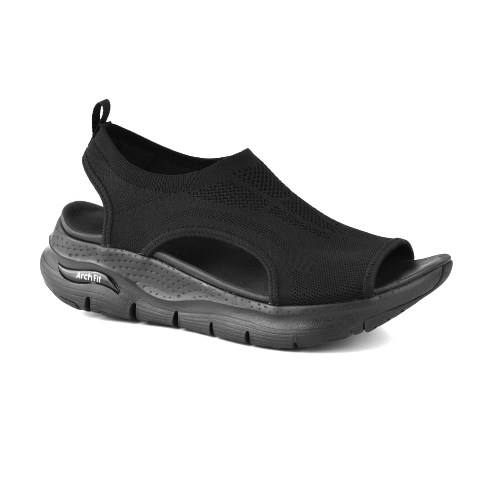 Sandalia Deportiva Casual Skechers Arch Fit City Catch Black Toto Calzados 4521