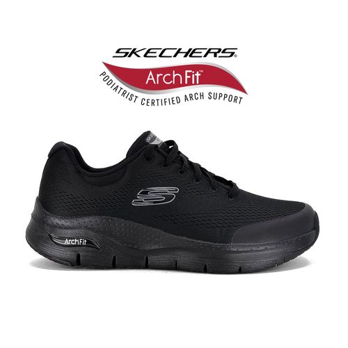 Champion Deportivo Skechers Arch Fit Wide Fit Horma Ancha All Black