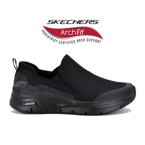 Champion Deportivo Skechers Arch Fit Banlin Wide Fit Horma Ancha Black
