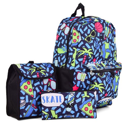 MOCHILA CON CARTUCHERA Y LONCHERA AMERICAN SPORT MIX 2.0