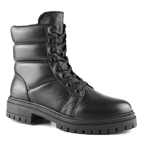 BOTA CASUAL TACO BAJO DE CUERO MARCO DONATTI LEIKER BLACK