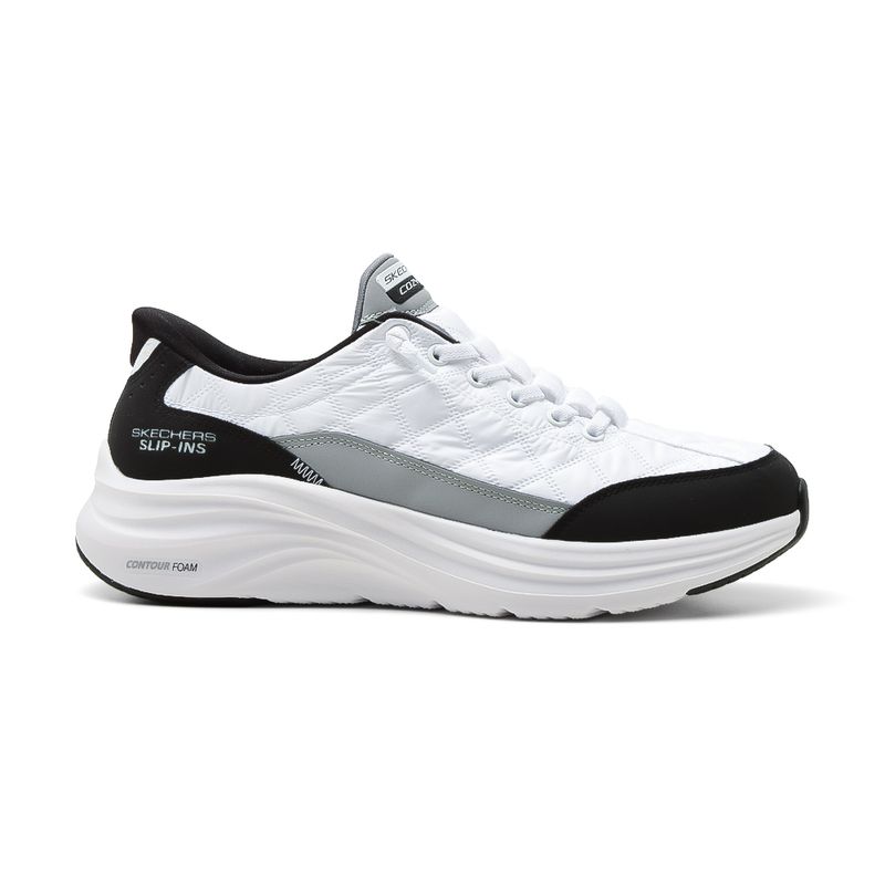CHAMPIONDEPORTIVOSKECHERSSLIP-INSCONTOURFOAMCOZYFITLADYWHITEANDBLACK