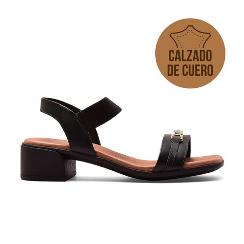 SANDALIA CASUAL TACO BAJO DE CUERO USAFLEX REMI