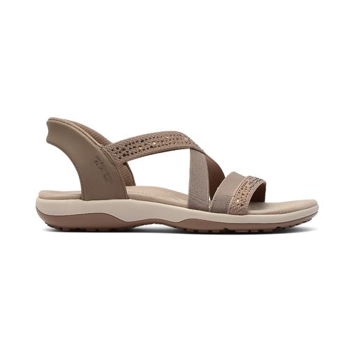 SANDALIA CASUAL SKECHERS SLIP-INS REGGAE SLIM SUMMER SPARKLE BROWN