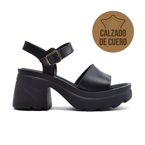 SANDALIA CASUAL TACO ALTO DE CUERO MARCO DONATTI NIRNA